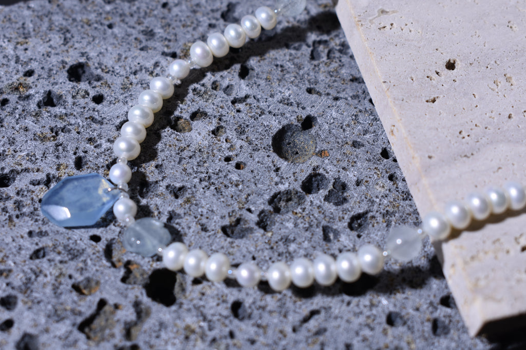 Aquamarine & Pearl Necklace
