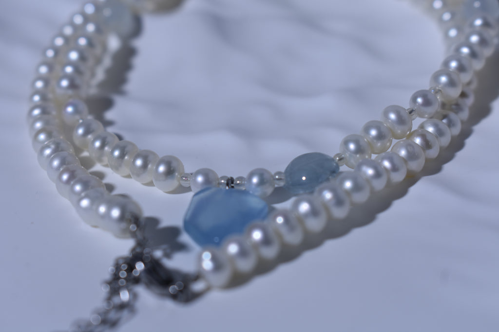 Aquamarine & Pearl Necklace