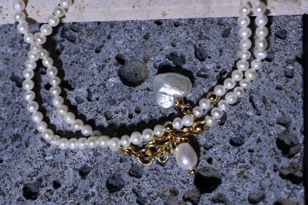 Freshwater Pearl Necklace with Heart-Shaped Pearl Accent